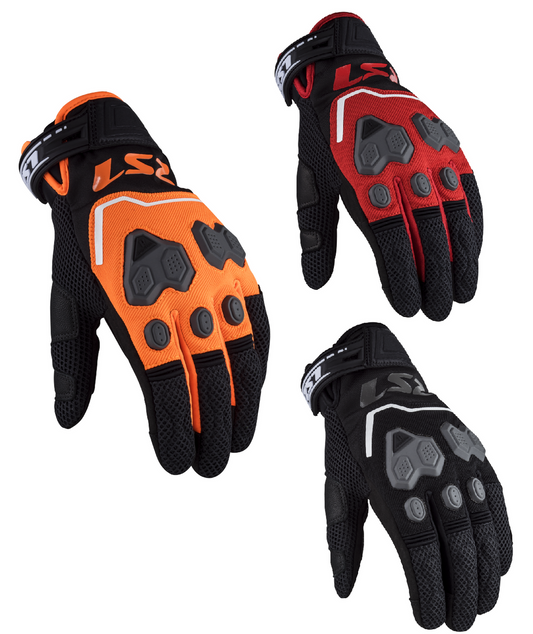 LS2 Vega Short Man Summer GoatSkin Leather Off-Road Motorbike Gloves-Win Impex Moto