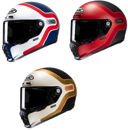 HJC V10 Grape Motorcycle Motorbike Fiber Glass Shell Helmet - New Stock-Win Impex Moto