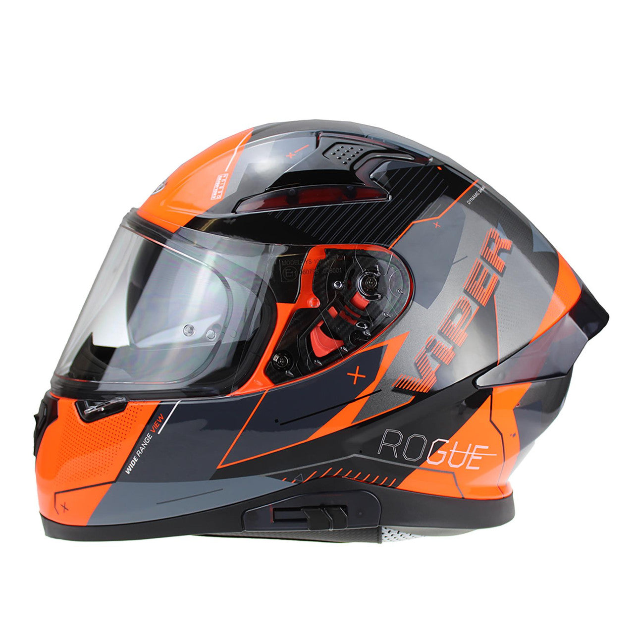 VIPER RSV95 ROGUE BLACK ORANGE FULL FACE MOTORBIKE MOTORCYCLE HELMET-Win Impex Moto