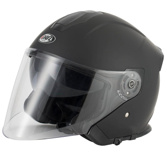VCAN H586 Matt Black Open Face Motorcycle Helmet-2024-Win Impex Moto
