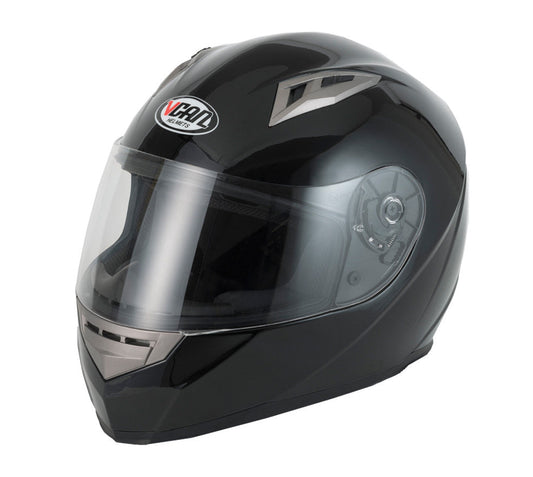 VCAN V158 Gloss Black Full Face Motorcycle Helmet-2024-Win Impex Moto