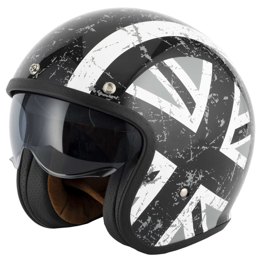 Vcan H589 Black Jack Motorbike Open Face Helmet-Win Impex Moto