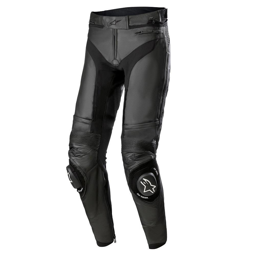 Alpinestars Missile V3 Leather Motorbike Pants Short Black Black-Win Impex Moto