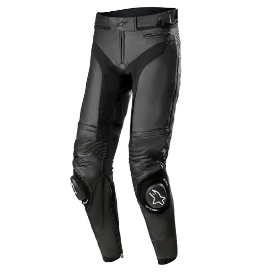 Alpinestars Missile V3 Leather Motorbike Pants Short Black Black-Win Impex Moto