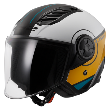 LS2 OF616 Airflow II Cover White Brown Open Face Helmet-Win Impex Moto