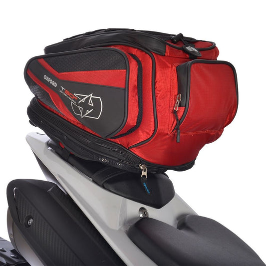 Oxford T30R Motorcycle Tail Pack Convert To Backpack Red-Win Impex Moto