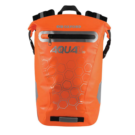 Oxford Aqua V20 Waterproof Motorcycle Backpack Orange-Win Impex Moto