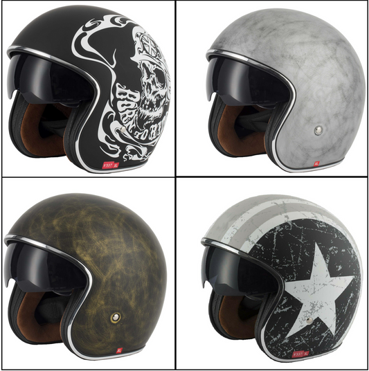 Vcan V537 Motorcycle Motorbike Classic Helmet-Win Impex Moto