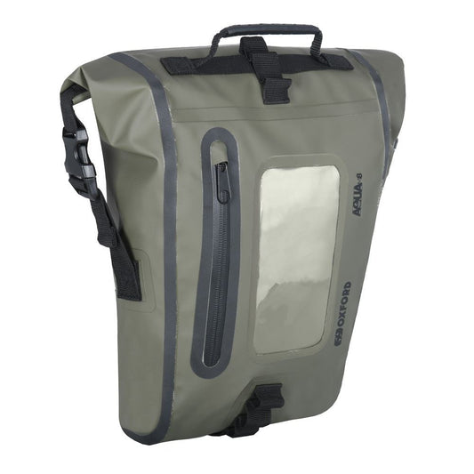 Oxford Aqua M8 Motorcycle Tank Bag Luggage Khaki Black-Win Impex Moto