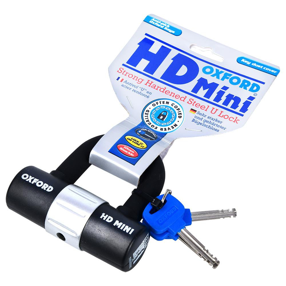 Oxford HD Mini Shackle Lock | Compact & Heavy-Duty Motorcycle Security-Win Impex Moto