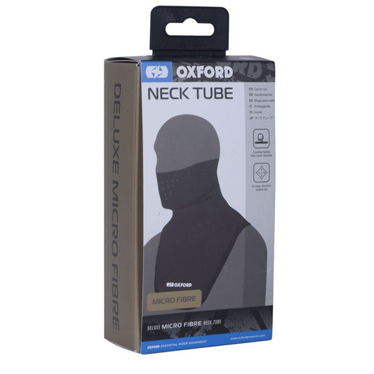 Oxford Deluxe Micro Fibre Motorcycle Neck Tube Black-Win Impex Moto