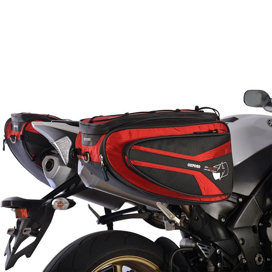 Oxford P50R Panniers Motorcycle Luggage 50L Red-Win Impex Moto