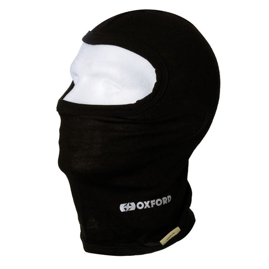 Oxford Deluxe Sculpted Shape Balaclava For Motorcycle Merino Black-Win Impex Moto