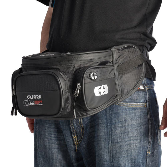 Oxford Motorcycle Luggage XW3 Waist Bag Black 3L-Win Impex Moto