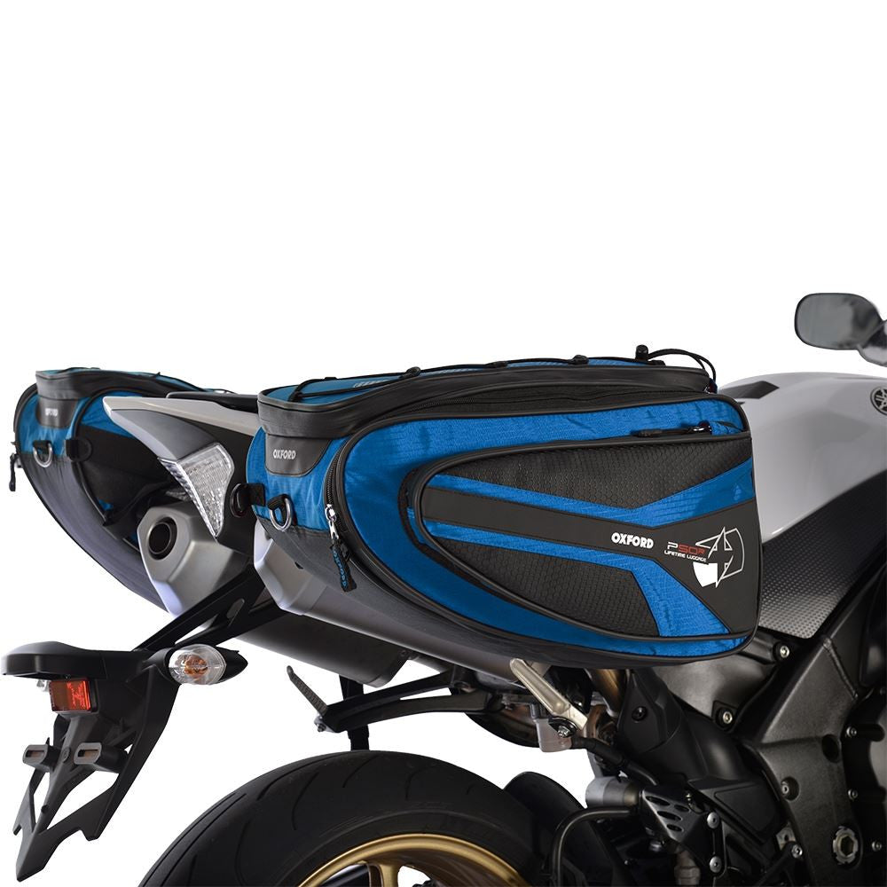 Oxford P50R Motorcycle Panniers 50L Luggage Blue-Win Impex Moto