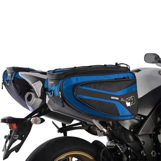 Oxford P50R Motorcycle Panniers 50L Luggage Blue-Win Impex Moto