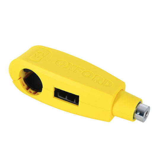 Oxford Motorcycle Lever Lock (Yellow) | Quick & Secure Handlebar Lock-Win Impex Moto