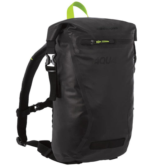 Oxford Aqua Evo 12L Motorcycle Rip Stop Backpack Luggage Black-Win Impex Moto
