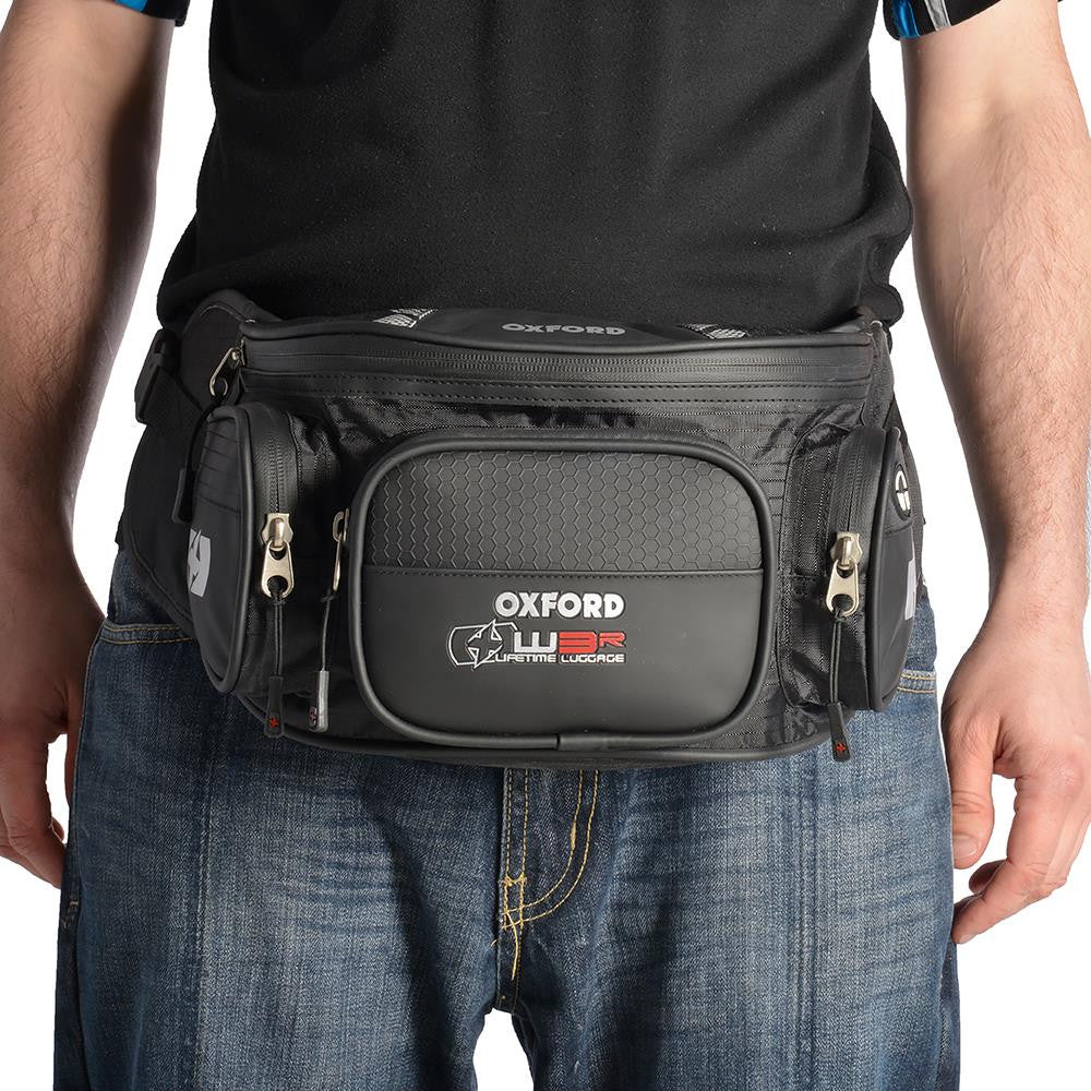 Oxford Motorcycle Luggage XW3 Waist Bag Black 3L-Win Impex Moto