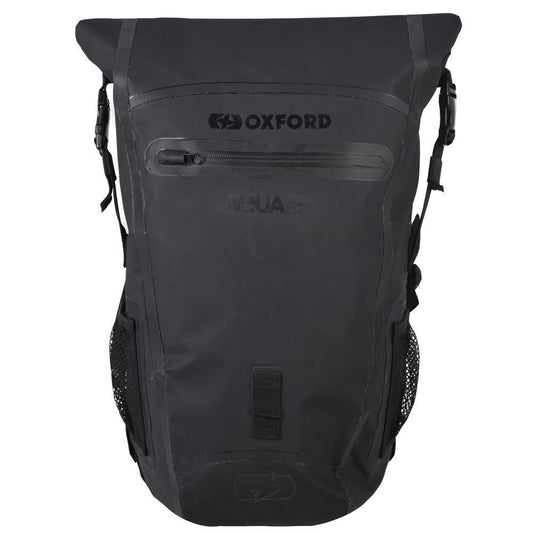 Oxford Aqua Hydro B-25 Motorcycle Black Rucksack Back Pack-Win Impex Moto