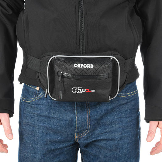 Oxford XW1s Motorcycle Waist Bum Bag Pouch 1.5L Black-Win Impex Moto