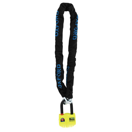 Oxford Boss Alarm Motorcycle Security Lock & Chain 12mm x 2.0m-Win Impex Moto