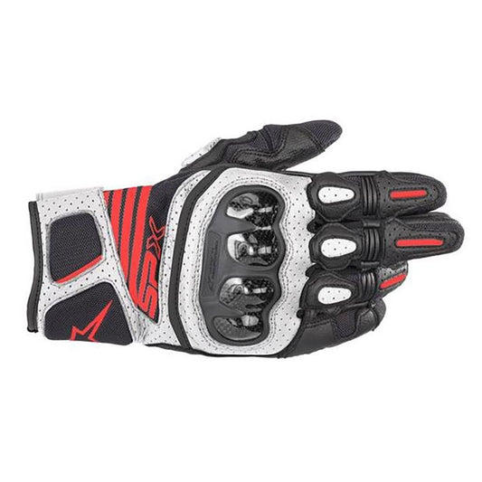 Alpinestars Motorcycle Carbon v2 Gloves Black White & Red-Win Impex Moto