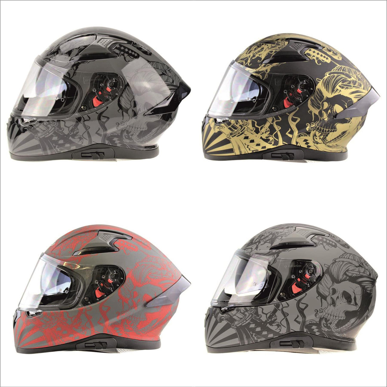 VIPER RSV95 SKULL EDITION MOTORCYCLE FULL FACE HELMET NEAR U-Win Impex Moto