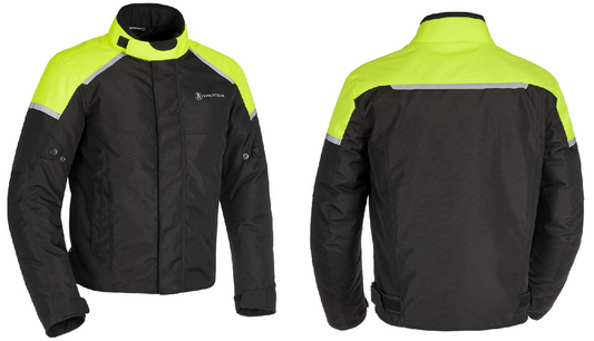 Spartan Short WP Waterproof Motorcycle Motorbike MS Jacket - Black/Fluo-Win Impex Moto