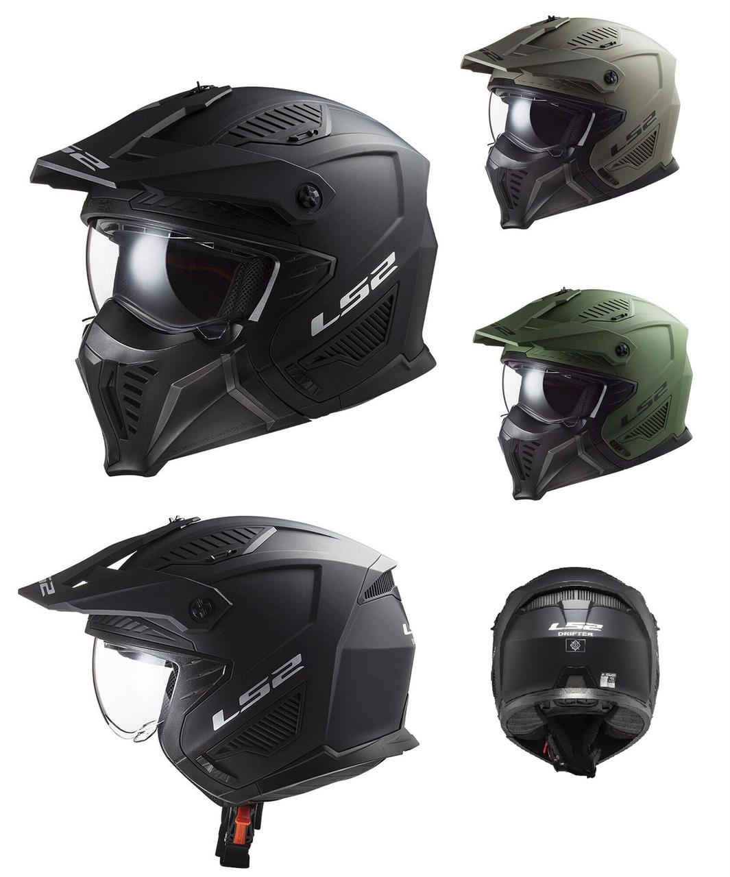 LS2 OF606 DRIFTER SOLID OPEN FACE MOTORCYCLE HELMET-Win Impex Moto