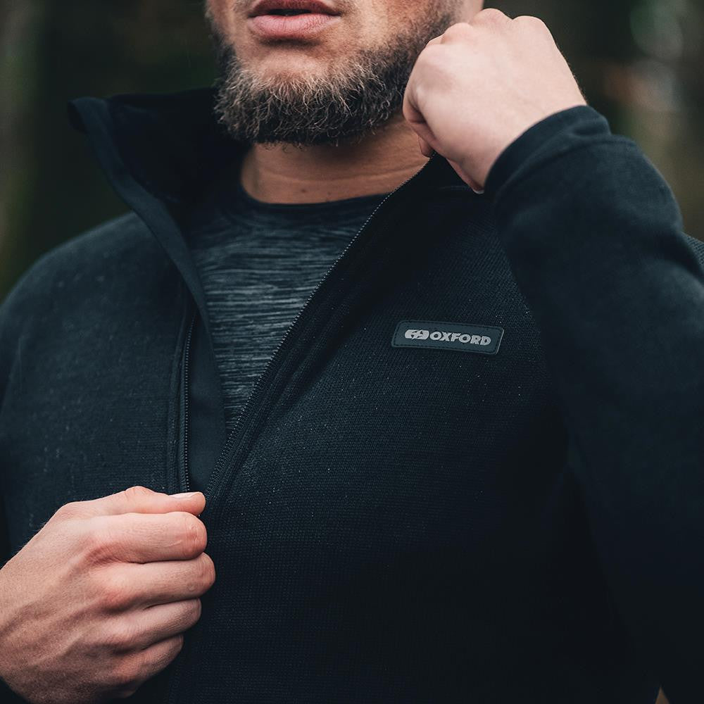 Oxford Advanced Fleece MS Jacket - Black-Win Impex Moto