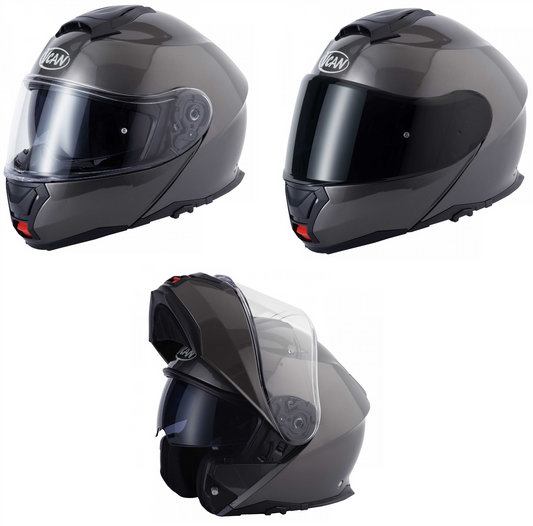 Vcan H272 Flip up Gloss Anthracite Motorcycle Helmet-Win Impex Moto