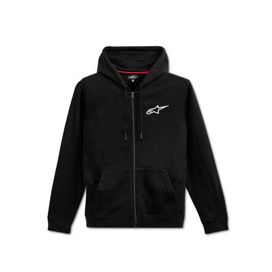 ALPINESTARS AGELESS CHEST HOODIE BLACK WHITE MOTORBIKE HOODIE ZIPPER HOODIE-Win Impex Moto