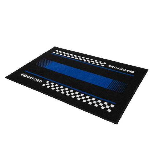 Oxford Pitlane Yama Motorcycle Door Mat Blue 90 x 60cm-Win Impex Moto