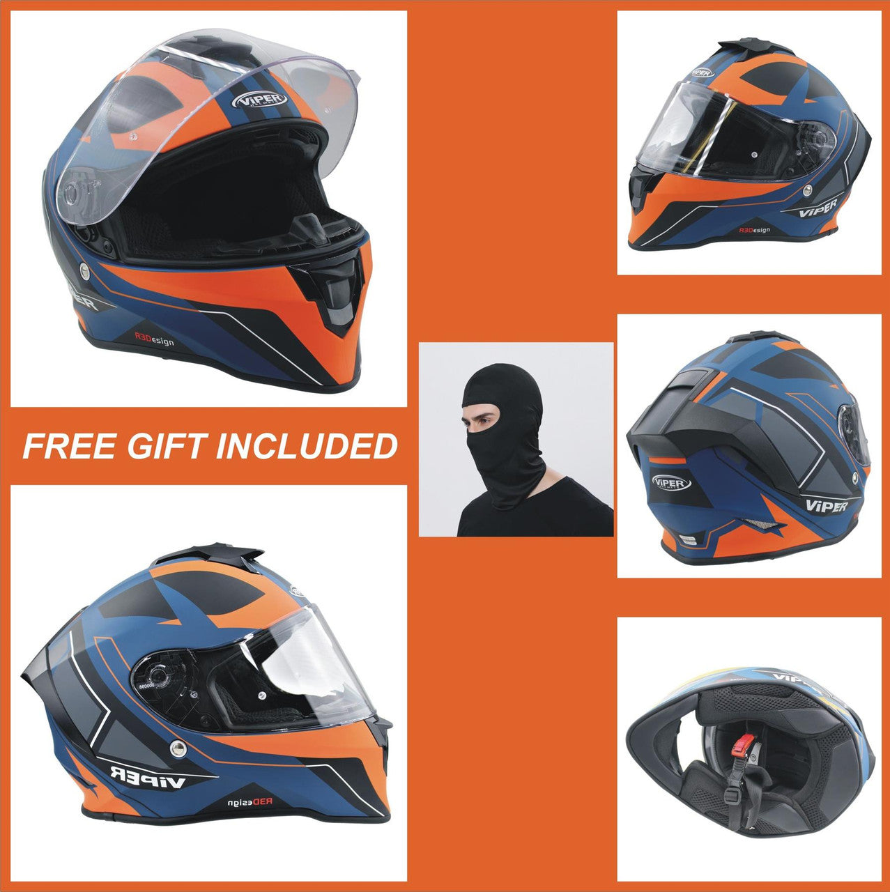 VIPER RS55 FULL FACE MOTORCYCLE HELMET RACING EDITION GIFT-Win Impex Moto