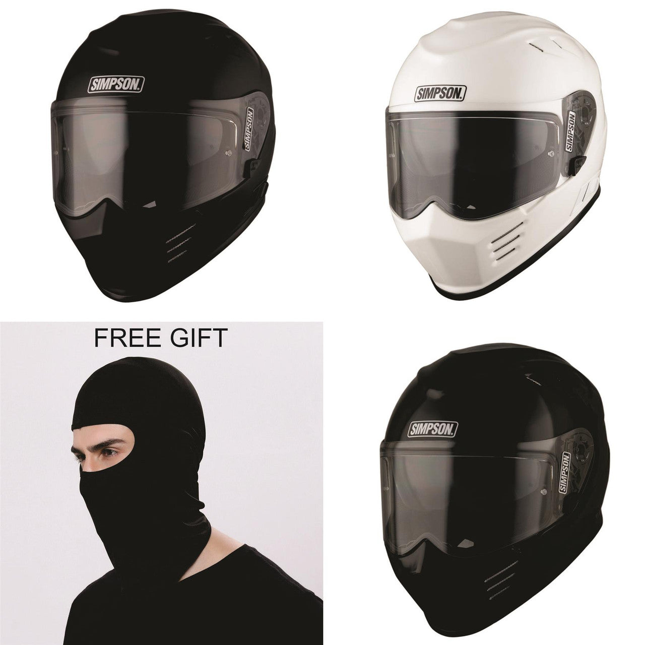 Simpson Venom Solid Motorcycle Motorbike Full Face Helmet (ECE-22.06)-Win Impex Moto
