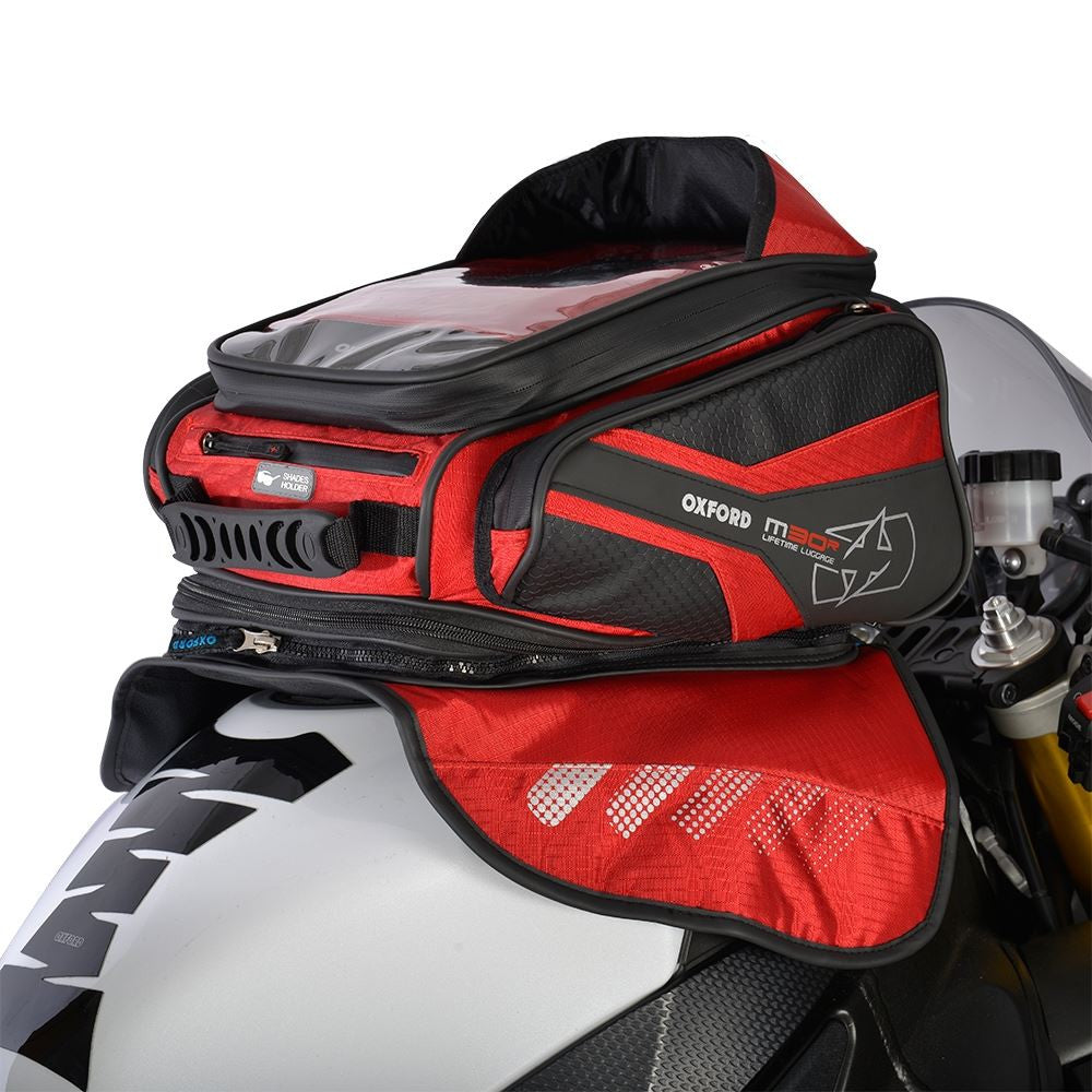 Oxford Motorcycle Magnetic Luggage MR30 Tank Bag Red 30L-Win Impex Moto