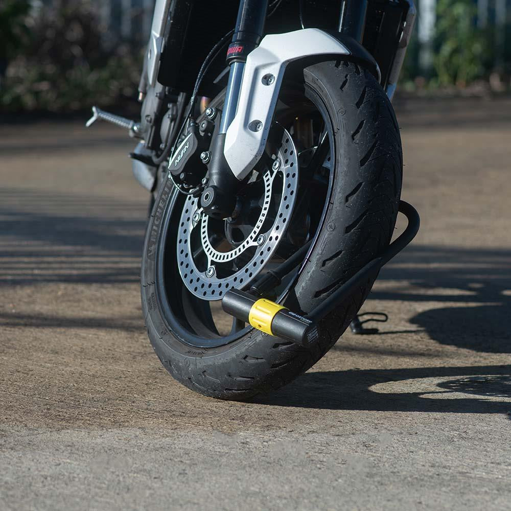 Oxford Magnum Duo Motorcycle U-lock (170x315mm) with Bracket & Cable-Win Impex Moto