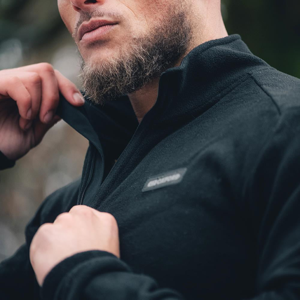 Oxford Advanced Micro Fleece 1/2 Neck MS Top Black-Win Impex Moto