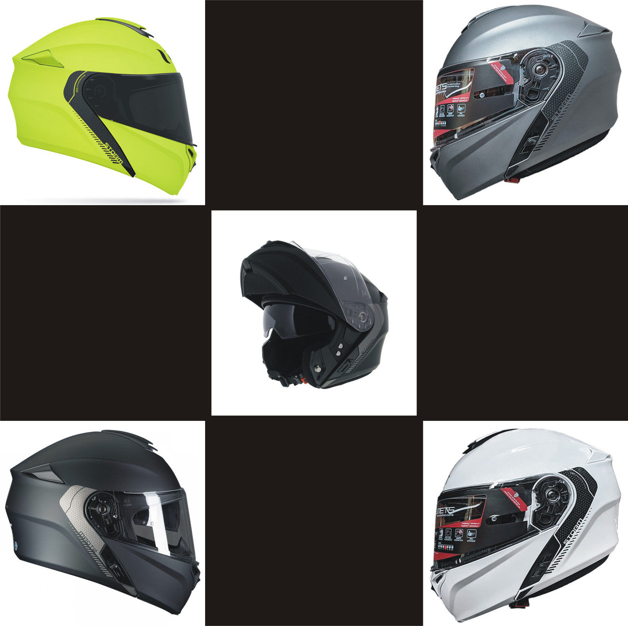 MT Storm Solid Flip Up Front Motorcycle Motorbike Helmet-Win Impex Moto
