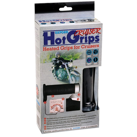 Oxford Motorcycle Motorbike Heated Essential Cruiser Handlebars Hot grips-Win Impex Moto