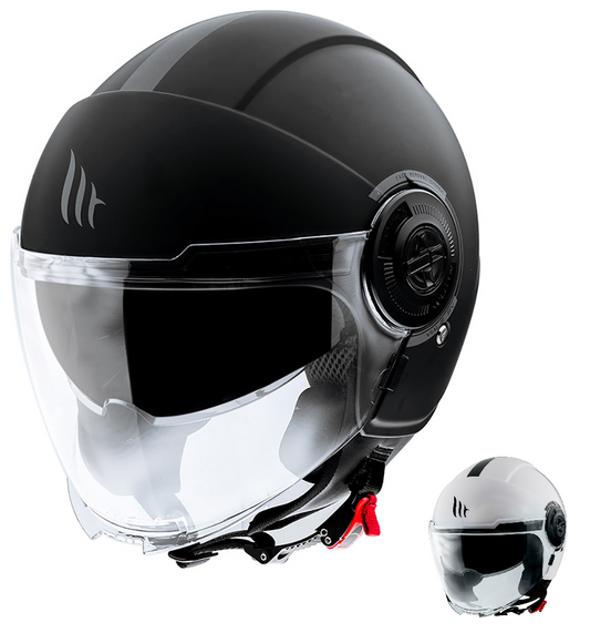 MT Viale Solid Open Face Dual Visor Sports Motorcycle Helmet-Win Impex Moto