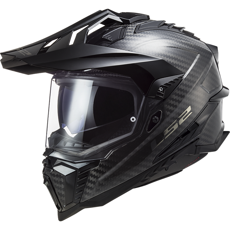LS2 MX701 Explorer Carbon Fibre Adventure Motorbike Off-Road Helmet Black-Win Impex Moto