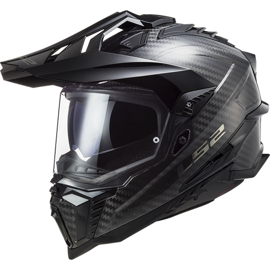 LS2 MX701 Explorer Carbon Fibre Adventure Motorbike Off-Road Helmet Black-Win Impex Moto