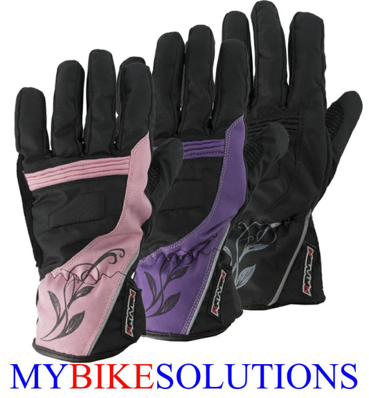 Rayven Diamond Ladies Motorcycle Motorbike Leather Gloves Reinforced-Win Impex Moto