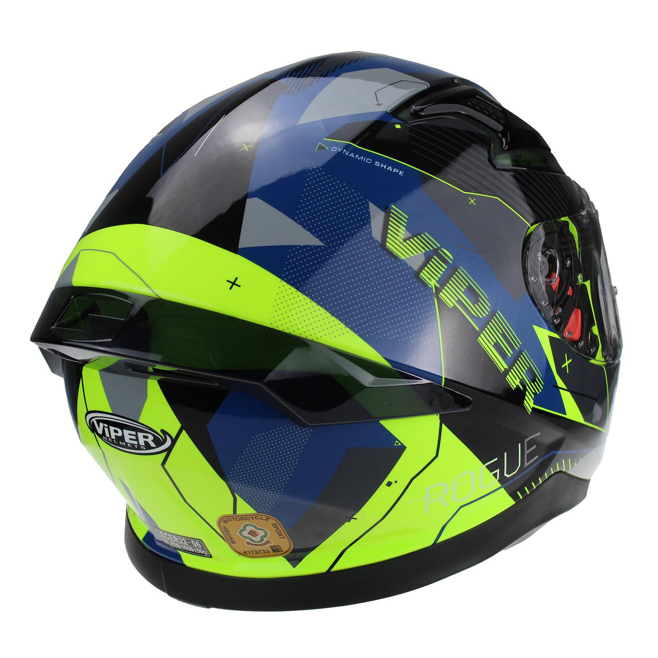 VIPER RSV95 ROGUE BLACK BLUE FULL FACE ROAD CRASH MOTORBIKE MOTORCYCLE HELMET-Win Impex Moto