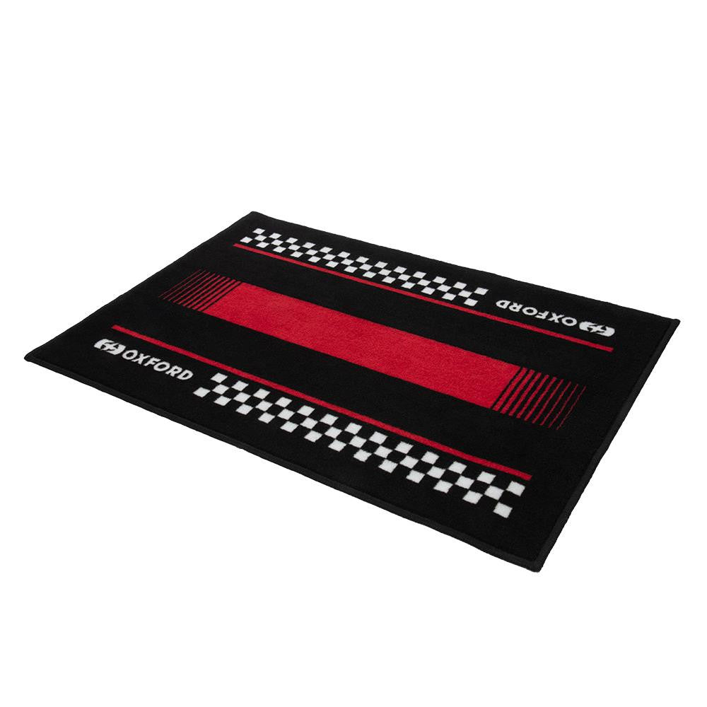 Oxford Motorcycle Non-slip Latex Door Mat Pitlane Red 90 x 60cm-Win Impex Moto
