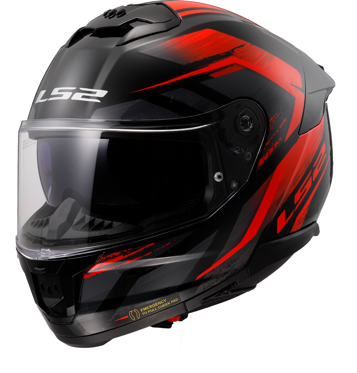 LS2 FF808 Stream II Fury Black Red Full Face Motorbike Helmet Ece22.06-Win Impex Moto