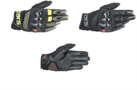 Alpinestars Halo Leather Motorcycle Motorbike Gloves Forest-Win Impex Moto