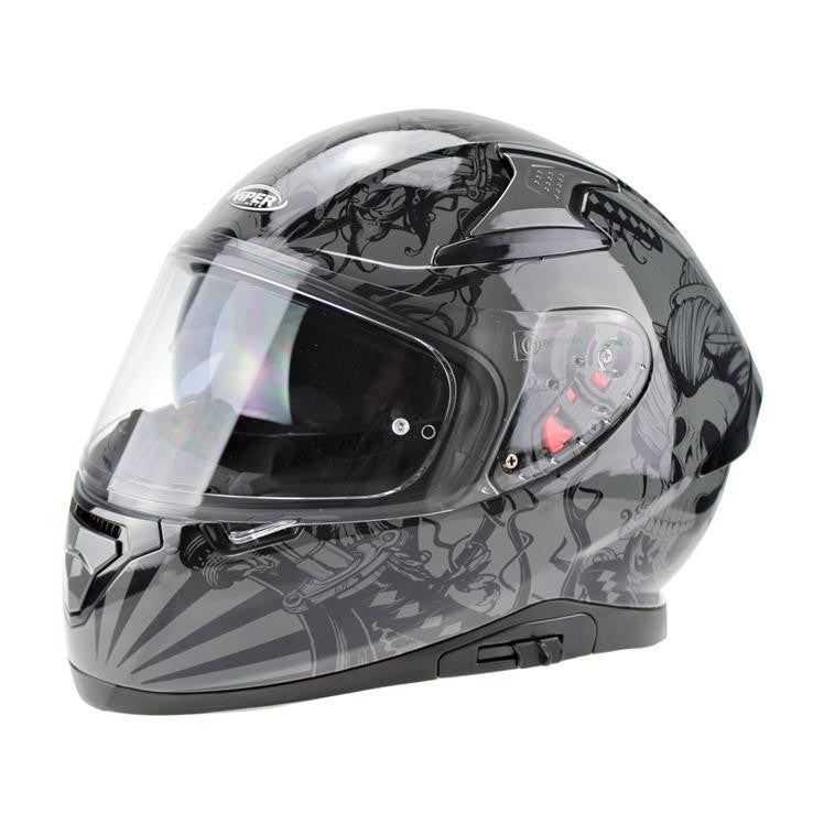 VIPER RSV95 SKULL EDITION MOTORCYCLE FULL FACE HELMET NEAR U-Win Impex Moto